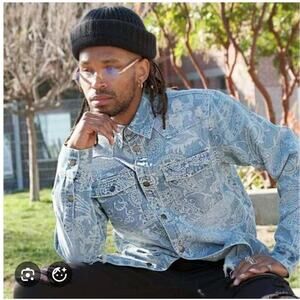 Victorious Distressed Denim Jacket, Size M